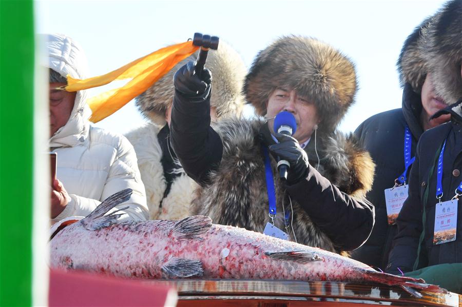 吉林：查干湖冬捕头鱼拍出85万高价
