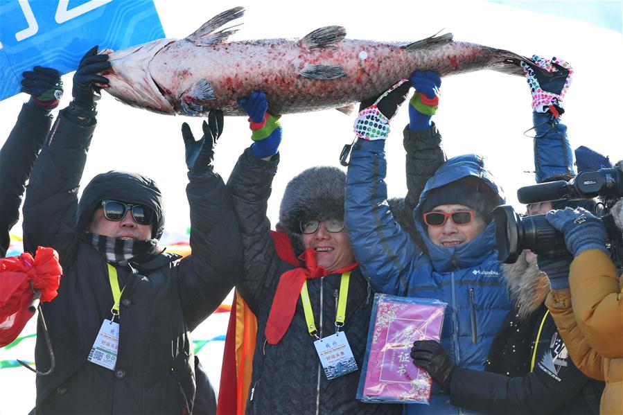 吉林：查干湖冬捕头鱼拍出85万高价