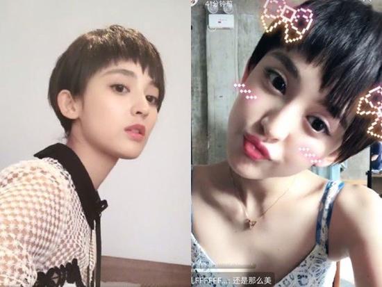 娜扎再剪短发美上热搜 不规则刘海显俏皮