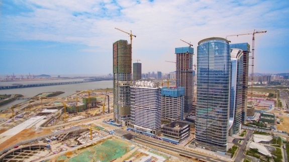 航拍资料图:建设中的桂湾金融先导区